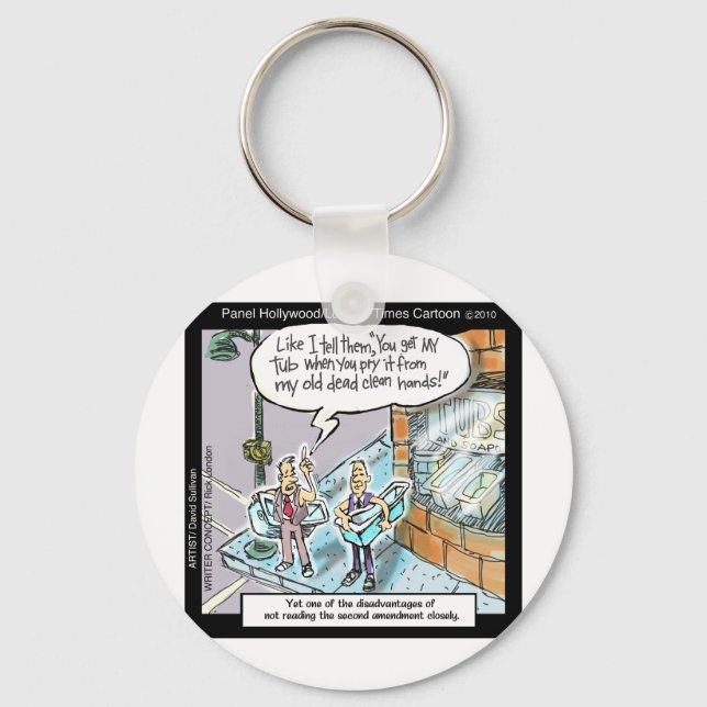 Cold Clean Hands W/Guns Funny Gifts & Tees Key Ring (Front)