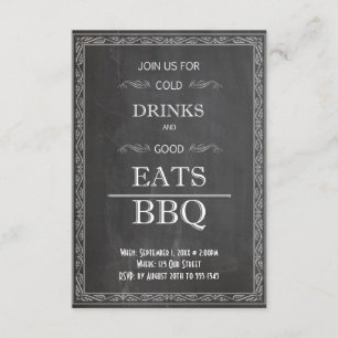 Cold Drinks Good Eats Chalkboard Labour Day Invitation