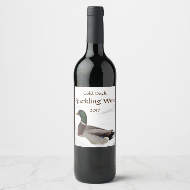 Cold Duck in White Snow Sparkling Wine Label (Front)