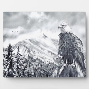 Cold Eagle and Mountains Plaque