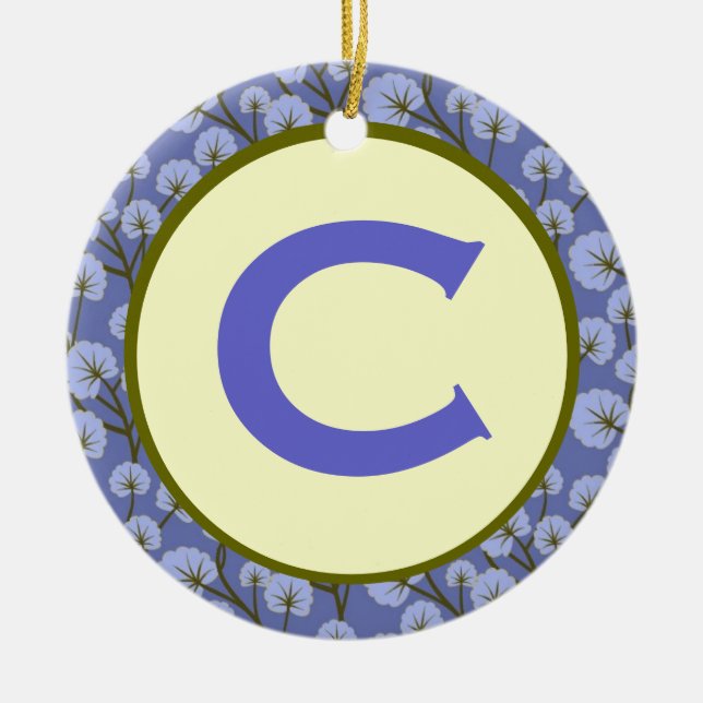 Cold Egypt Monogram Ceramic Ornament (Front)