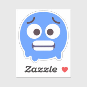 Cold Face Cute Adorable Emoji Editable Colors Blue