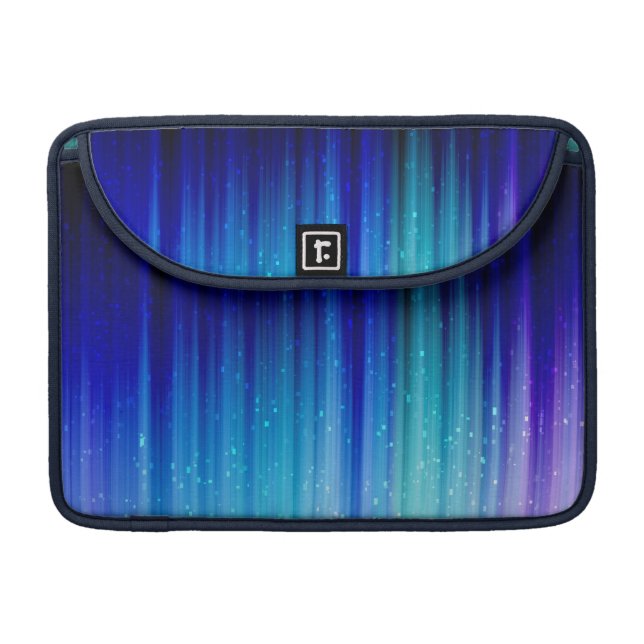 Cold Fire - Blue Teal Purple Streaks Pattern Sleeve For MacBook Pro (Front Closed)