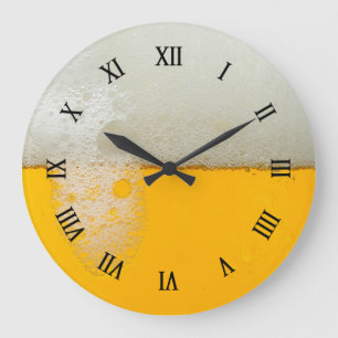 Cold Fresh Beer Large Clock