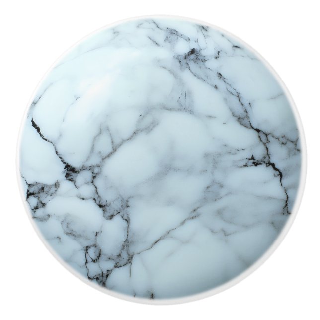 Cold Grey Marble Pattern Ceramic Knob (Front)