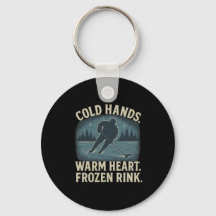 Cold Hands Warm Heart Frozen Rink – Ice Hockey Win Key Ring