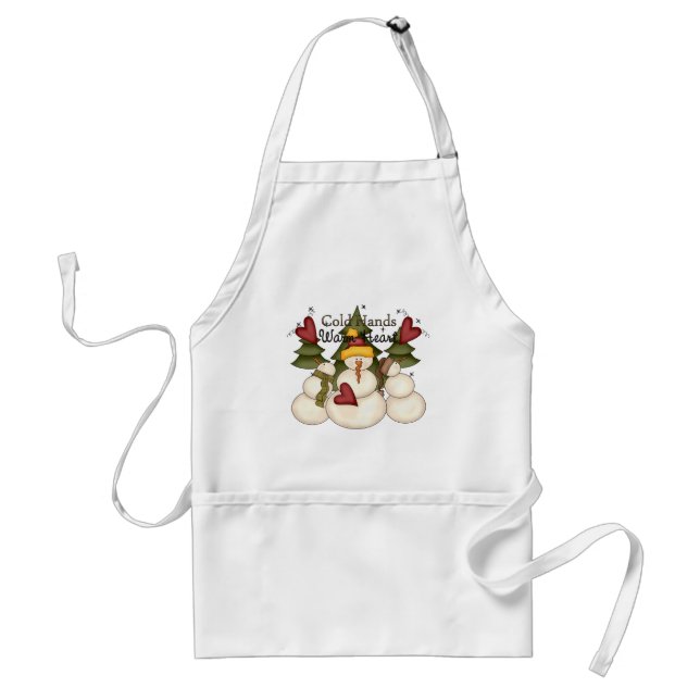 Cold Hands Warm Heart Snowman Apron (Front)