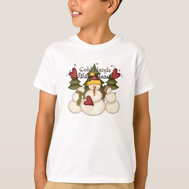 Cold Hands Warm Heart Snowman Kid's Sweatshirt T-Shirt (Front)