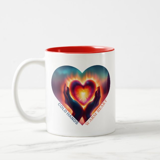 Cold Hands Warm Heart Two-Tone Coffee Mug (Left)