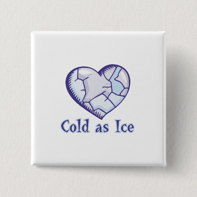 cold ice heart 15 cm square badge (Front)