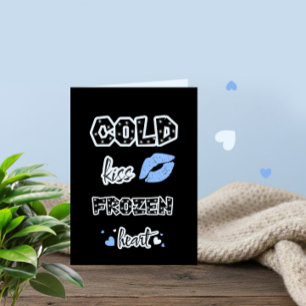 Cold kiss, frozen heart Valentine’s Day card