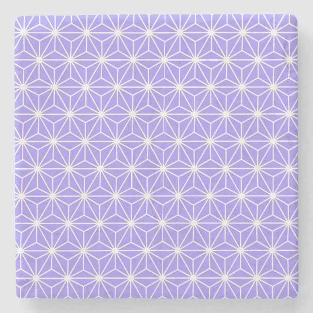 Cold Lilac Art Deco Style Triangles Pattern Stone Coaster (Front)