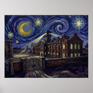 Cold Mountain Penitentiary Starry Night Cinematic  Poster