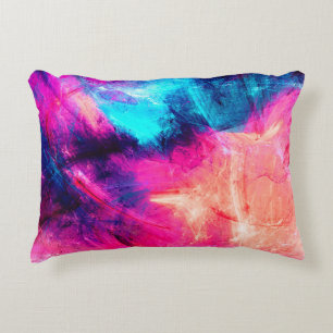 Cold multicolor beautiful futuristic pattern. Abst Decorative Cushion