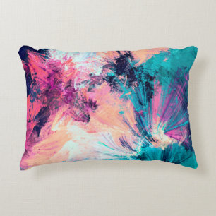 Cold multicolor beautiful futuristic pattern. Abst Decorative Cushion