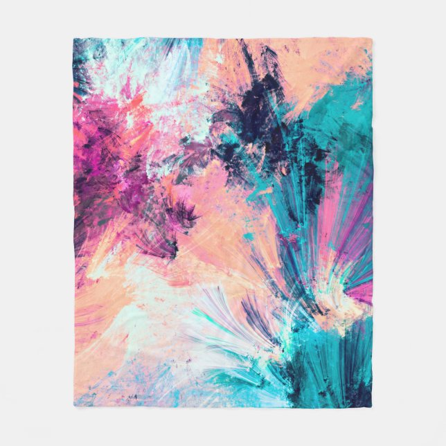 Cold multicolor beautiful futuristic pattern. Abst Fleece Blanket (Front)