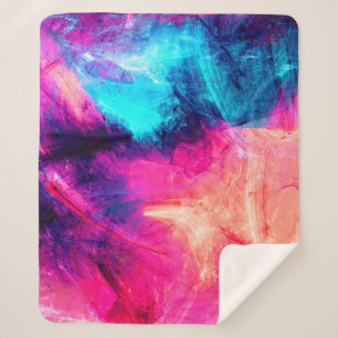 Cold multicolor beautiful futuristic pattern. Abst Sherpa Blanket