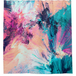 Cold multicolor beautiful futuristic pattern. Abst Shower Curtain