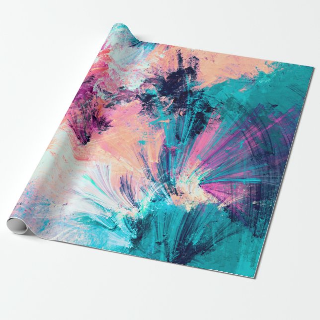 Cold multicolor beautiful futuristic pattern. Abst Wrapping Paper (Unrolled)