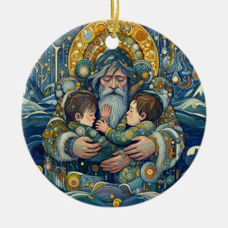 "Cold Night, Strong Arms" Ceramic Ornament