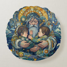 "Cold Night, Strong Arms" Round Pillow