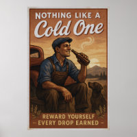 Cold One - Beer Lover Vintage Art