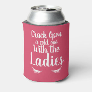Cold One with the Ladies Eyelashes Personalised Can Cooler