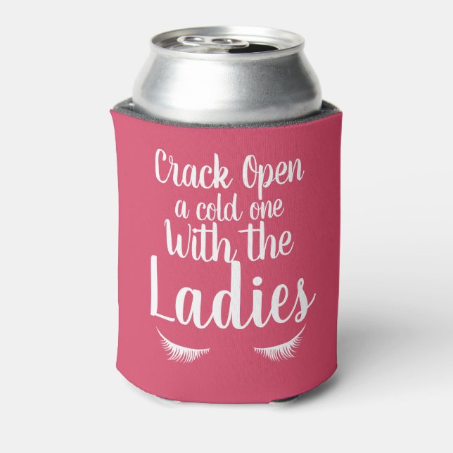 Cold One with the Ladies Eyelashes | Personalised Can Cooler (Can Back)