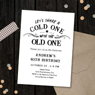 Cold One with the Old One Beer 60th Birthday Invitation