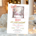 Cold Outside Blush Pink Window Girl Baby Shower Invitation<br><div class="desc">Rustic Winter Christmas Baby Shower Invitation,  Rustic Winter Snowflakes Baby Shower Invitation,  Winter Theme Baby Shower Invitation,  It's Cold Outside Baby Shower Invitation,  Rustic Winter Window Baby Shower Invitation,  Snowy Winter Window Baby Shower Invitation,  Blush Pink Snowflakes Baby Shower Invitation, </div>