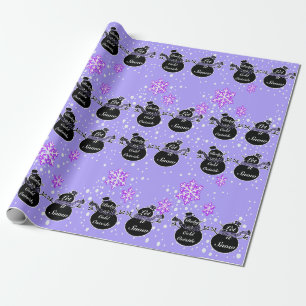 Cold Outside Purple wrapping paper 