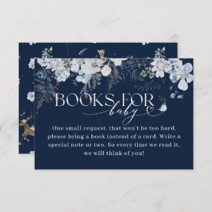 Cold outside Winter Floral Deer Baby Shower Books Enclosure Card