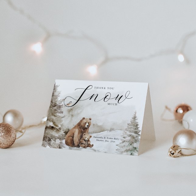 Cold Outside Winter Forest Neutral Baby Shower Thank You Card (Creator Uploaded)
