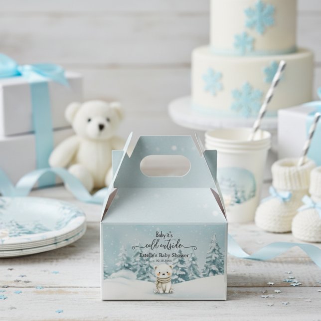 Cold Outside Winter Gender Neutral Baby Shower  Favour Box (Creator Uploaded)