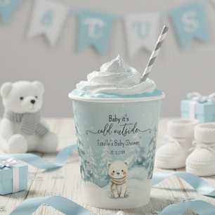 Cold Outside Winter Gender Neutral Baby Shower Paper Cups