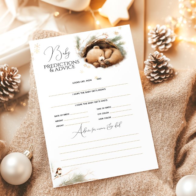 Cold Outside Woodland Bear Winter Baby Shower Game (Creator Uploaded)