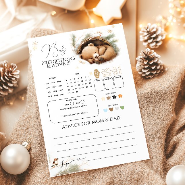 Cold Outside Woodland Bear Winter Baby Shower Game (Creator Uploaded)