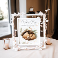 Cold Outside Woodland Bear Winter Baby Shower