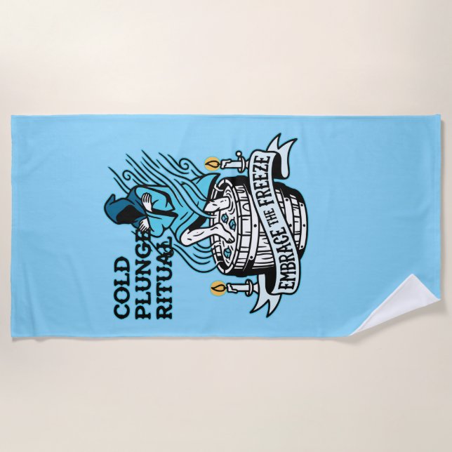 Cold Plunge Ritual Beach Towel (Front)