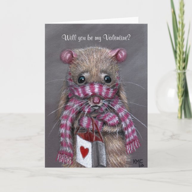 Cold Rat with Scarf Valentine's Day Card (Front)