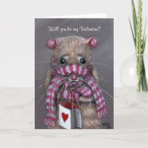 Cold Rat with Scarf Valentine's Day Card
