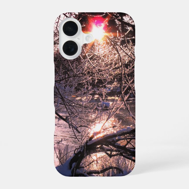 Cold River Hafren and sun iPhone 16 Case (Back)