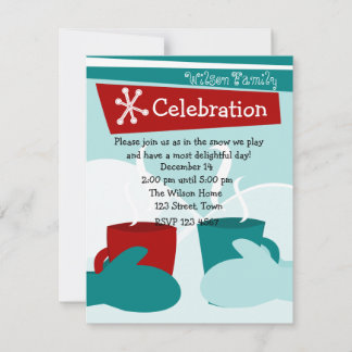 Cold Snow Warm Mittens Invitation