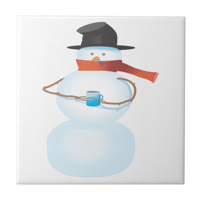 Cold Snowman Ceramic Tile (Front)