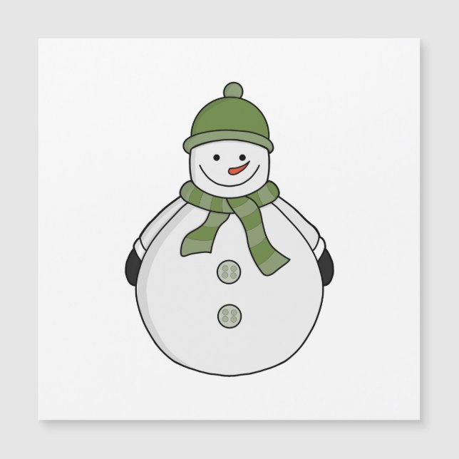 Cold snowman magnetic invitation (Front)