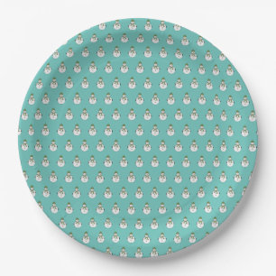 Cold snowman paper plate