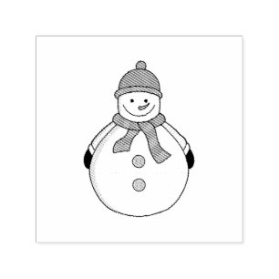 Cold snowman self-inking stamp