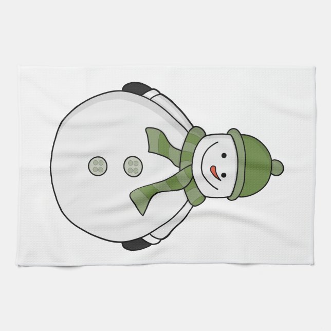 Cold snowman tea towel (Horizontal)