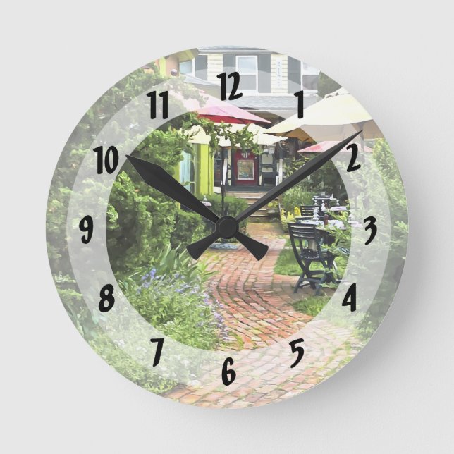 Cold Spring NY - Outdoor Dining on the Patio Round Clock (Front)