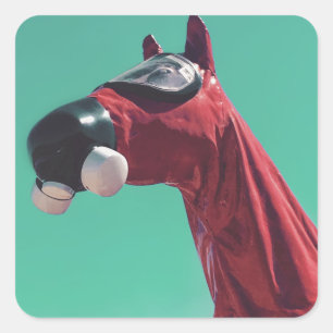 cold war horse square sticker